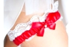 Свадебная подвязка (красно-белый цвет)