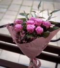 Букет 7 розовых роз 