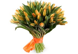 Букет 51 оранжевый тюльпан