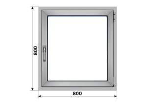 Поворотное алюминиевое окно 800x800